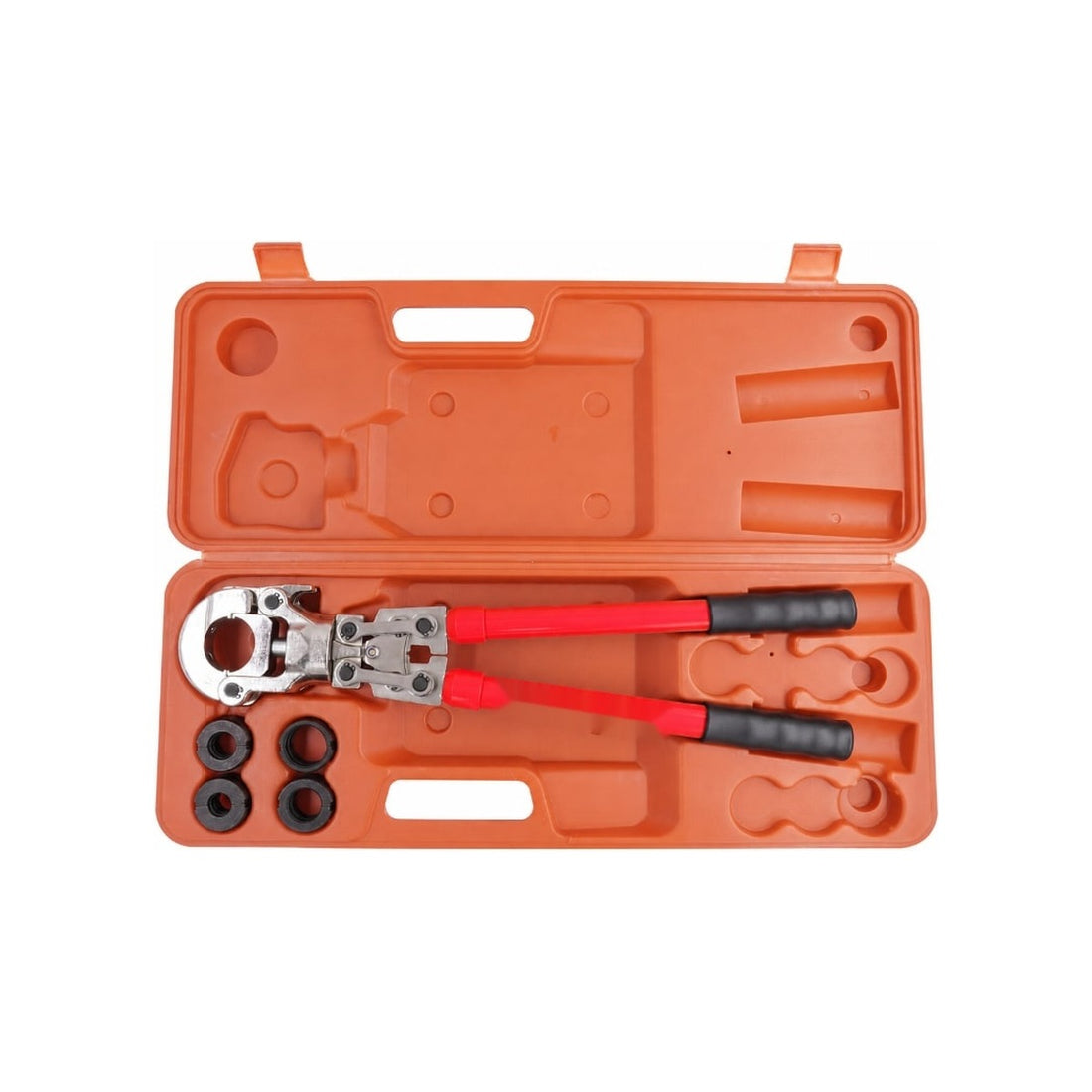 Manual hydraulic M-profile press tool kit with jaws and case