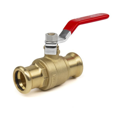 PressFit Water M-Profile Press Lever Ball Valve 28mm × 28mm – Red Handle